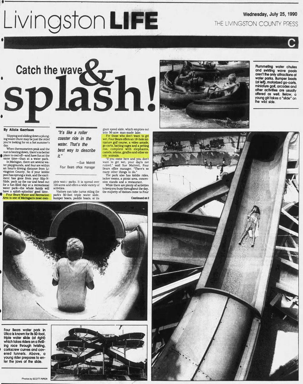Michigan Water World - 1990 ARTICLE FROM LIVINGTSON COUNTY PRESS